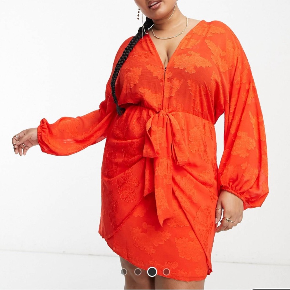 Plus size faux wrap dress